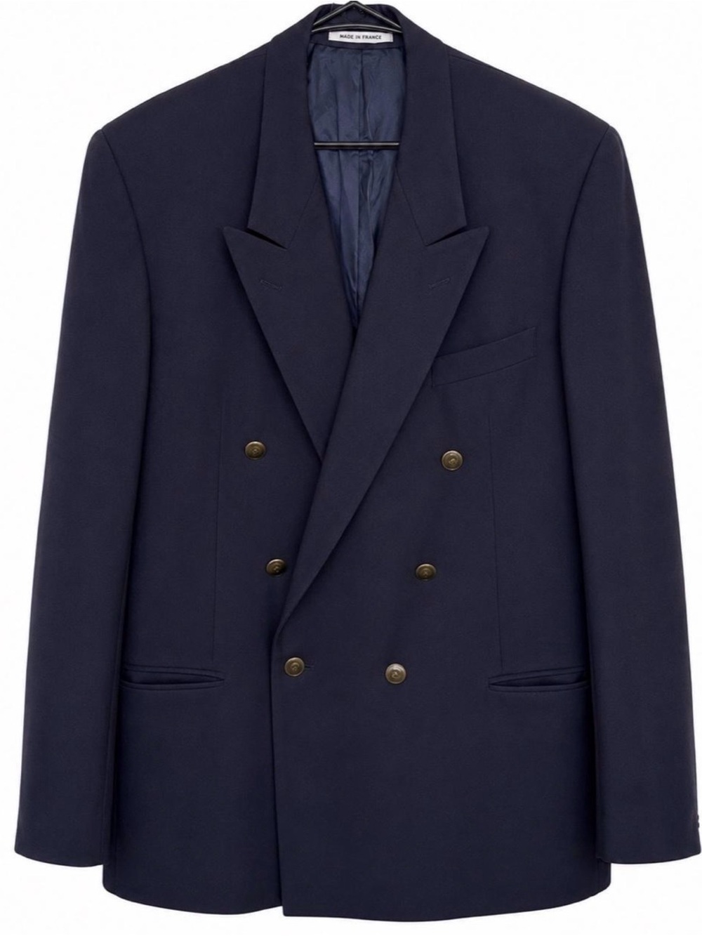 Vintage Yves Saint Laurent Navy Double Breasted coat Oversized Made in France